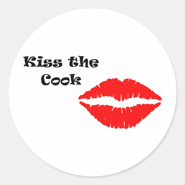 Kiss the Cook Large Classic Round Sticker (Front)