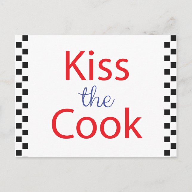 Kiss The Cook Postcard (Front)