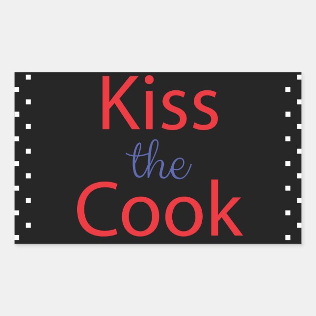 Kiss The Cook Rectangular Sticker (Front)