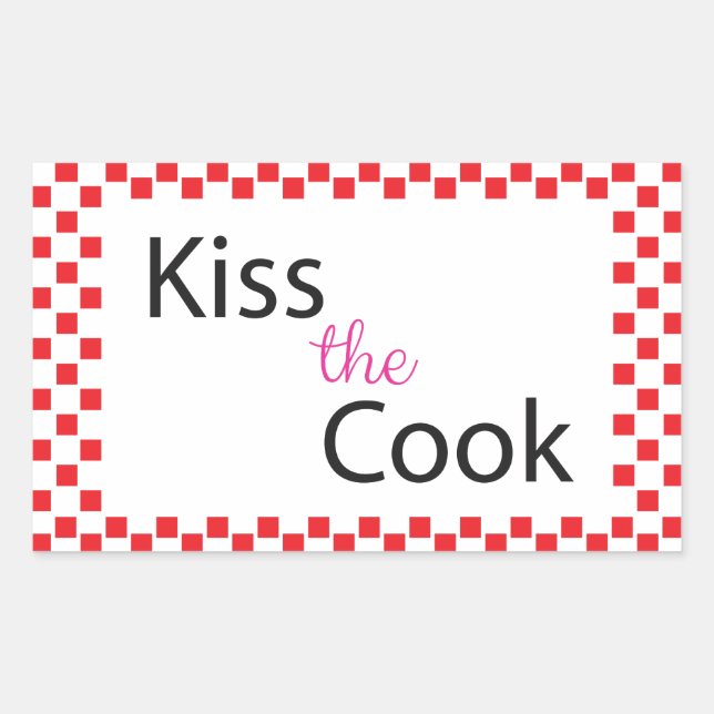 Kiss The Cook Rectangular Sticker (Front)