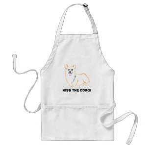 Kiss the corgi apron