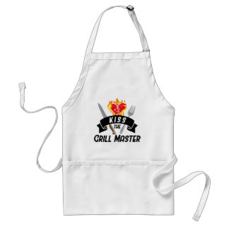 Kiss the Grill Master Men's Grillmaster Steak Fire Standard Apron