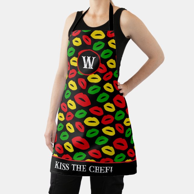 Kiss The Jamaican Chef Monogram Apron (Insitu)