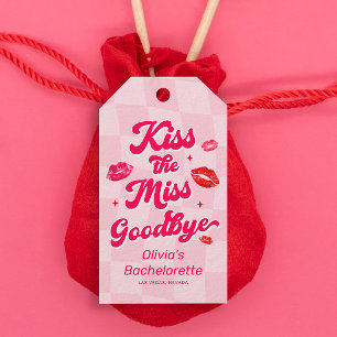 Kiss the Miss Goodbye Bachelorette Party Favour Gift Tags