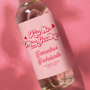 Kiss the Miss Goodbye Bachelorette Party Favour Wine Label