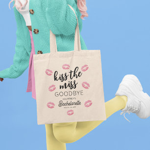 Kiss The Miss Goodbye Bachelorette Party Tote Bag