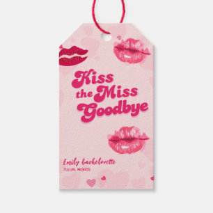Kiss the miss Goodbye Bachelorette Weekend party Gift Tags