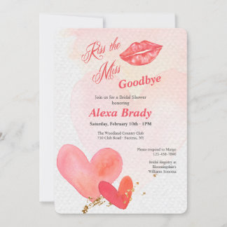 Kiss the Miss Goodbye Bridal Shower Invitation