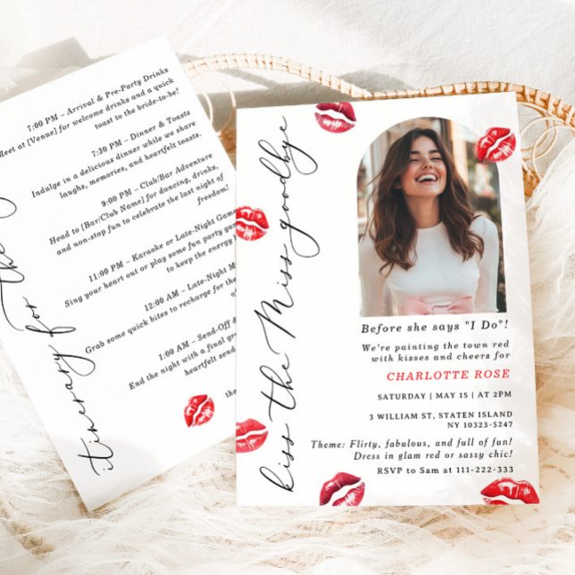 Kiss the Miss Goodbye Last Kiss for the Miss Hen Invitation (Creator Uploaded)