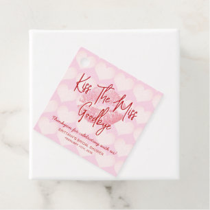 Kiss The Miss Goodbye Valentines Bridal Shower Favour Tags