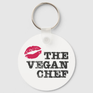 Kiss the Vegan Chef Key Ring