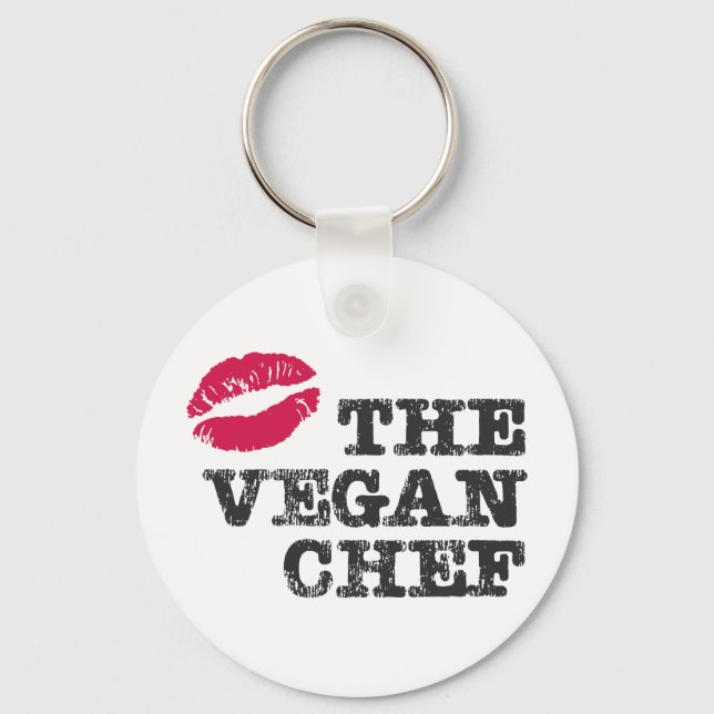 Kiss the Vegan Chef Key Ring (Front)