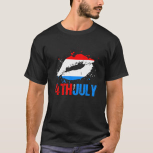 Kiss Usa American Flag 4th Of July Patriotic Love T-Shirt