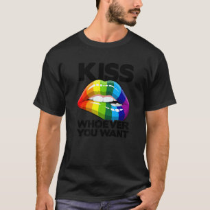 Kiss Whoever You Want Lesbian Pansexual Diversity T-Shirt