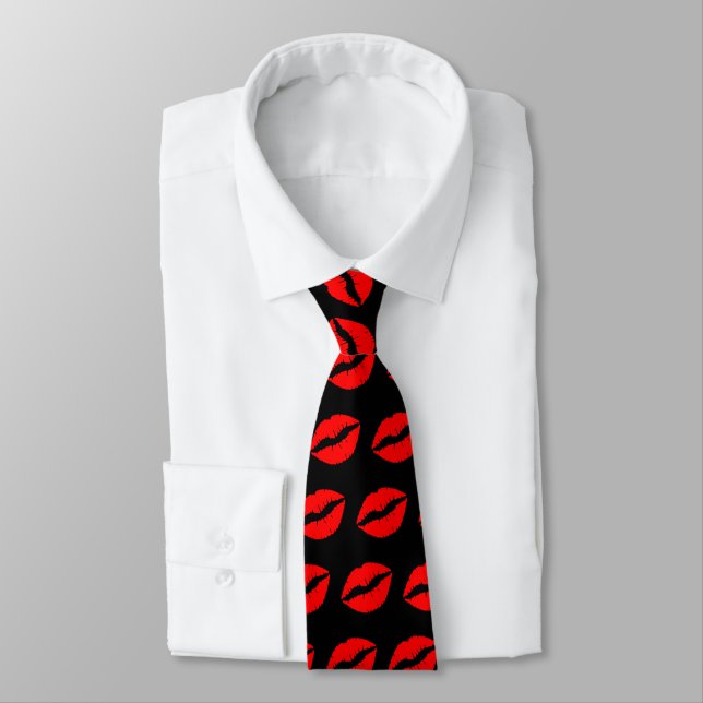Kiss You All Over with Red Lipstick Tie (Tied)