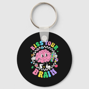 Kiss Your Brain Valentines Autism Awareness Teache Key Ring