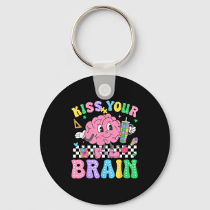 Kiss Your Brain Valentines Autism Awareness Teache Key Ring
