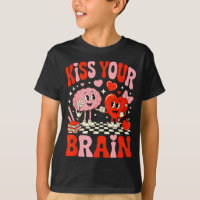 Kiss Your Brain Women Valentine's Day Retro School