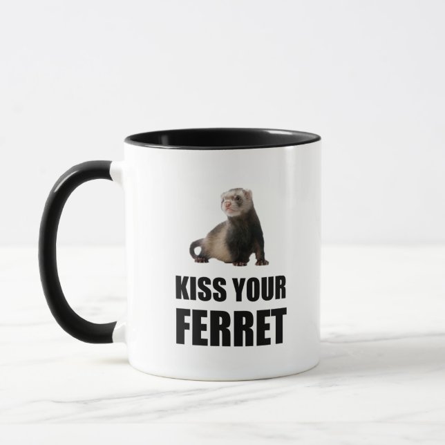 Kiss Your Ferret Funny Mug (Left)