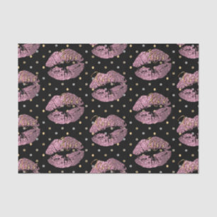 Kissable Pink Glitter Lips Tissue Paper