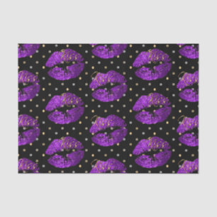 Kissable Purple Glitter Lips Tissue Paper