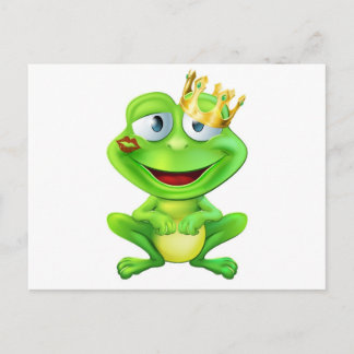 Kissed frog prince postcard