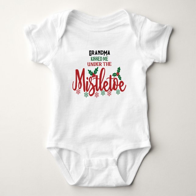 Kissed Under The Mistletoe Baby Bodysuit (Front)