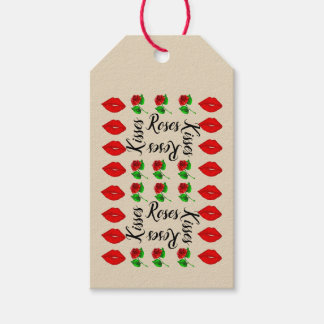 Kisses and roses gift tag