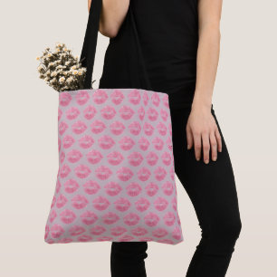 Kisses Bags Cute Pink Kiss Tote Bags Personalised