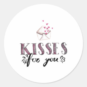 Kisses for classic round sticker