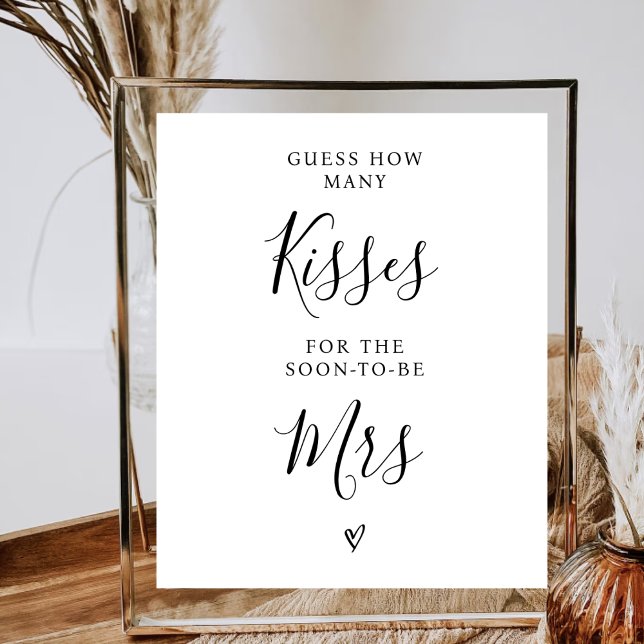 Kisses For Mrs Minimalist Bridal Shower Game Set Poster (Creator Uploaded)