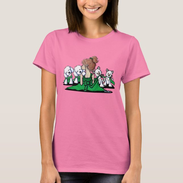 Kisses & Giggles Maltese and Cats T-Shirt (Front)
