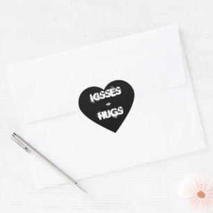 Kisses & Hugs Heart Sticker