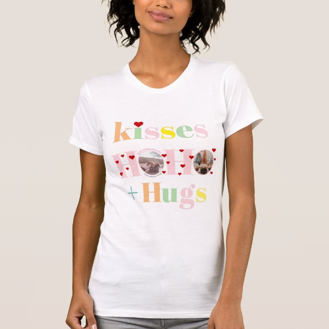 Kisses, love, hugs typography photo Galentines Day T-Shirt (Front)