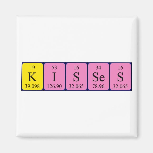 Kisses periodic table name magnet (Front)