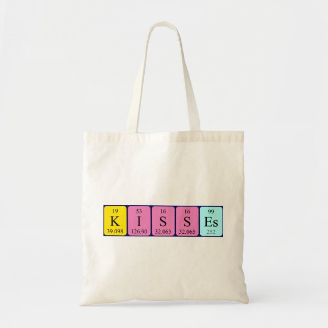 Kisses periodic table name tote bag (Front)