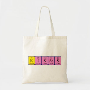 Kisses periodic table name tote bag