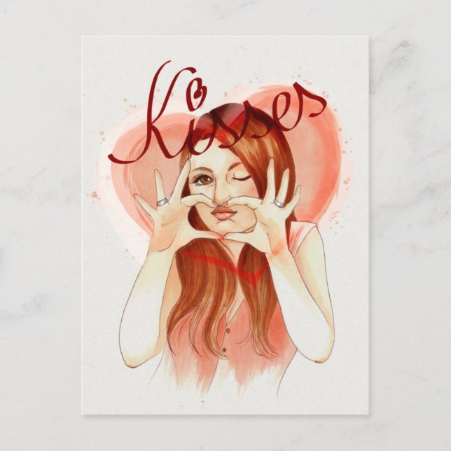 Kisses Postcard (Front)