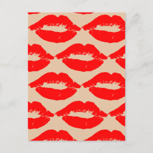 KISSES RED LIPS POSTCARDS