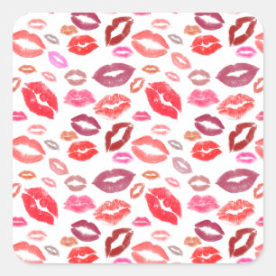 Kisses Square Sticker