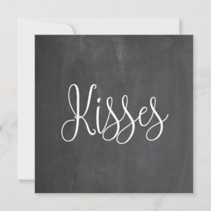 Kisses. Valentines day. Chalkboard modern teens Holiday Card