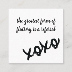 Kisses XOXO Black White and Pink Referral Card