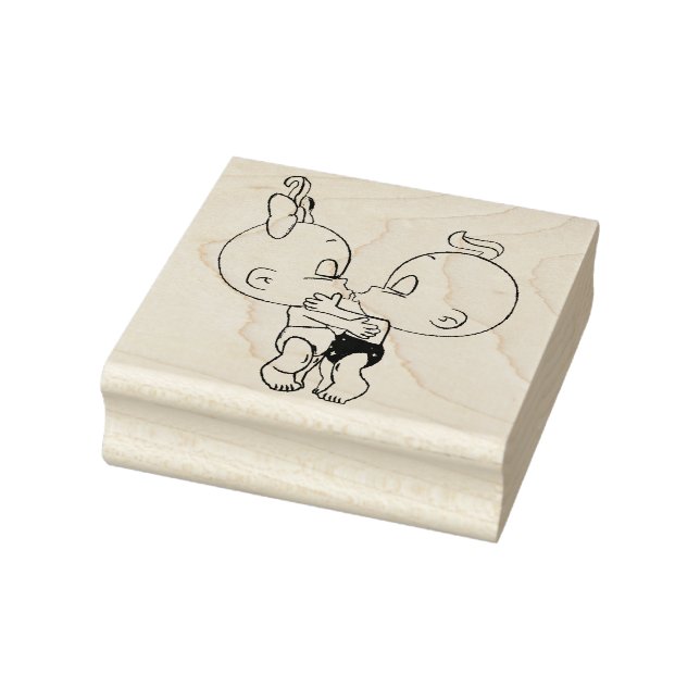 Kissing Babies Rubber Stamp (Stamp)