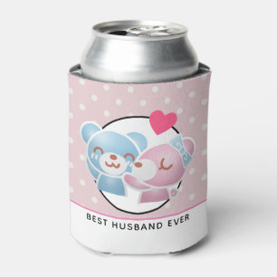 Kissing Bears Cute and Kawaii Best Husband Ever Can Cooler