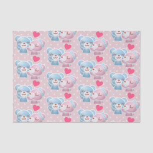 Kissing Bears Cute and Kawaii Tissue Paper
