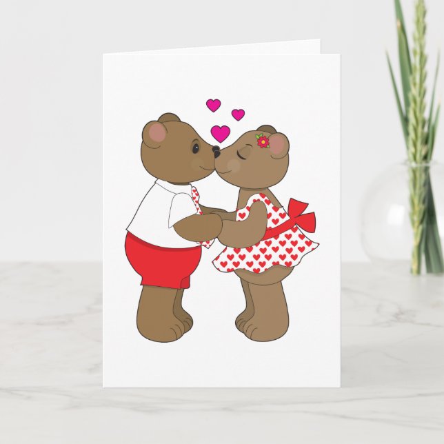 Kissing Bears Holiday Card (Front)