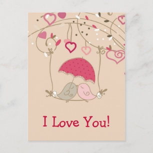 Kissing Birds Postcard