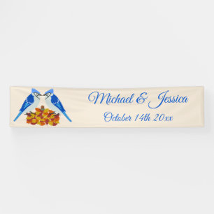 Kissing Blue Jays Fall Wedding Custom Banner