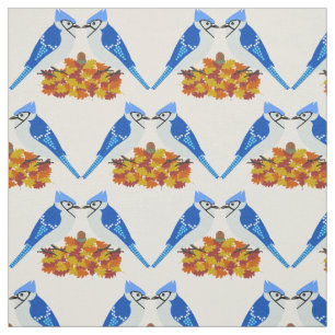 Kissing Blue Jays Fall Wedding Patterned Fabric