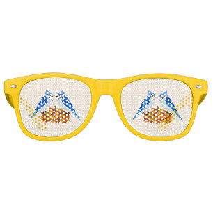 Kissing Blue Jays Fall Wedding Retro Sunglasses